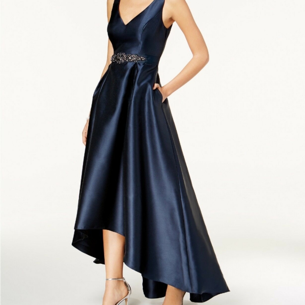 Adriana papel Ivory high low dress